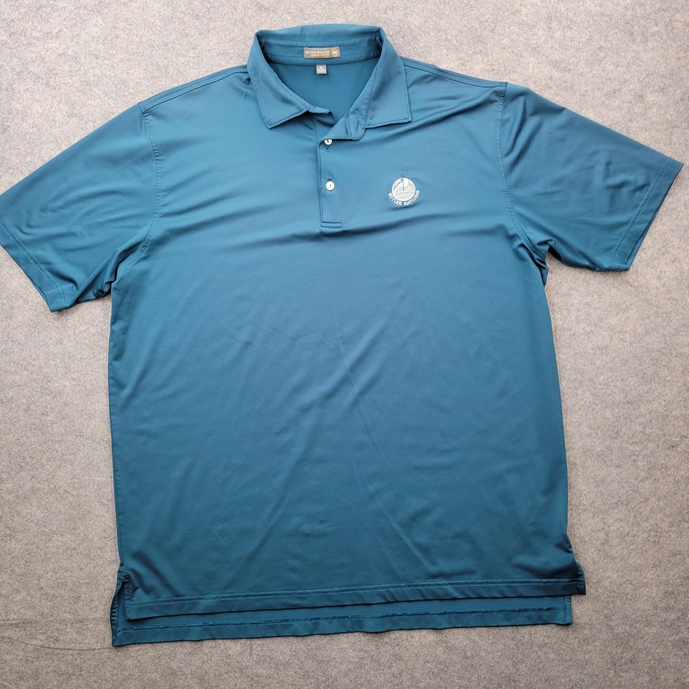 Peter Millar Polo Shirt Mens XL Blue Summer Comfort‎ Butler National Golf Top